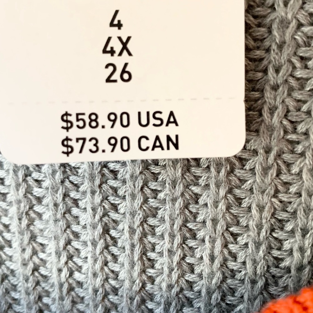 Torrid Gray Red Orange Trim Sweater Size 4X NEW - Picture 7 of 8